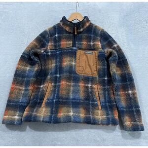 Columbia Jacket Womens Medium West Bend‎ Full Zip Plaid Fleece 1/4 Zip